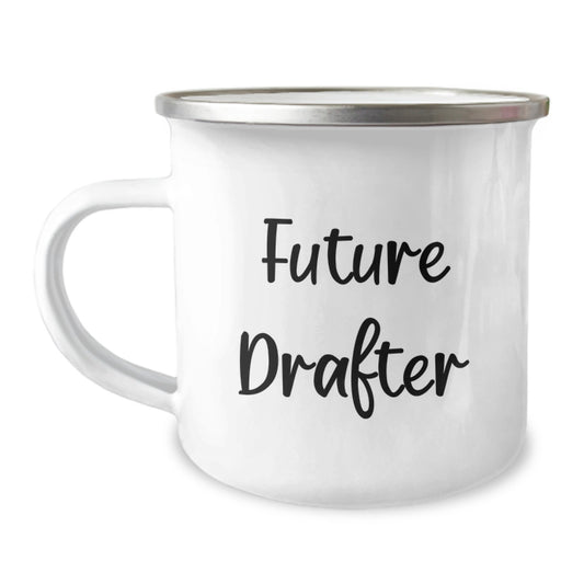Funny Future Drafter Gifts from Friends, Unique Camping Mug for Birthday, Drafter Lover's Quote - 'Future Drafter, Coffee is my Design Language' - Gifts for Men, Women, Family - Image 1