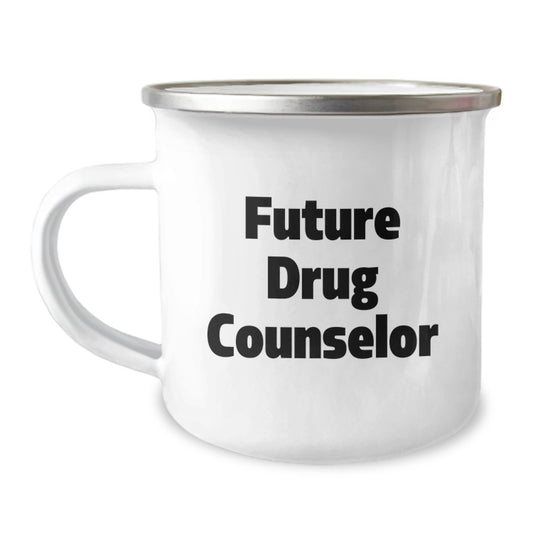 Funny Future Drug Counselor Gifts from Family - Birthday Unique Gifts for Men, Stainless Steel Camping Mug with 'May the Future be With You' Quote - Image 1