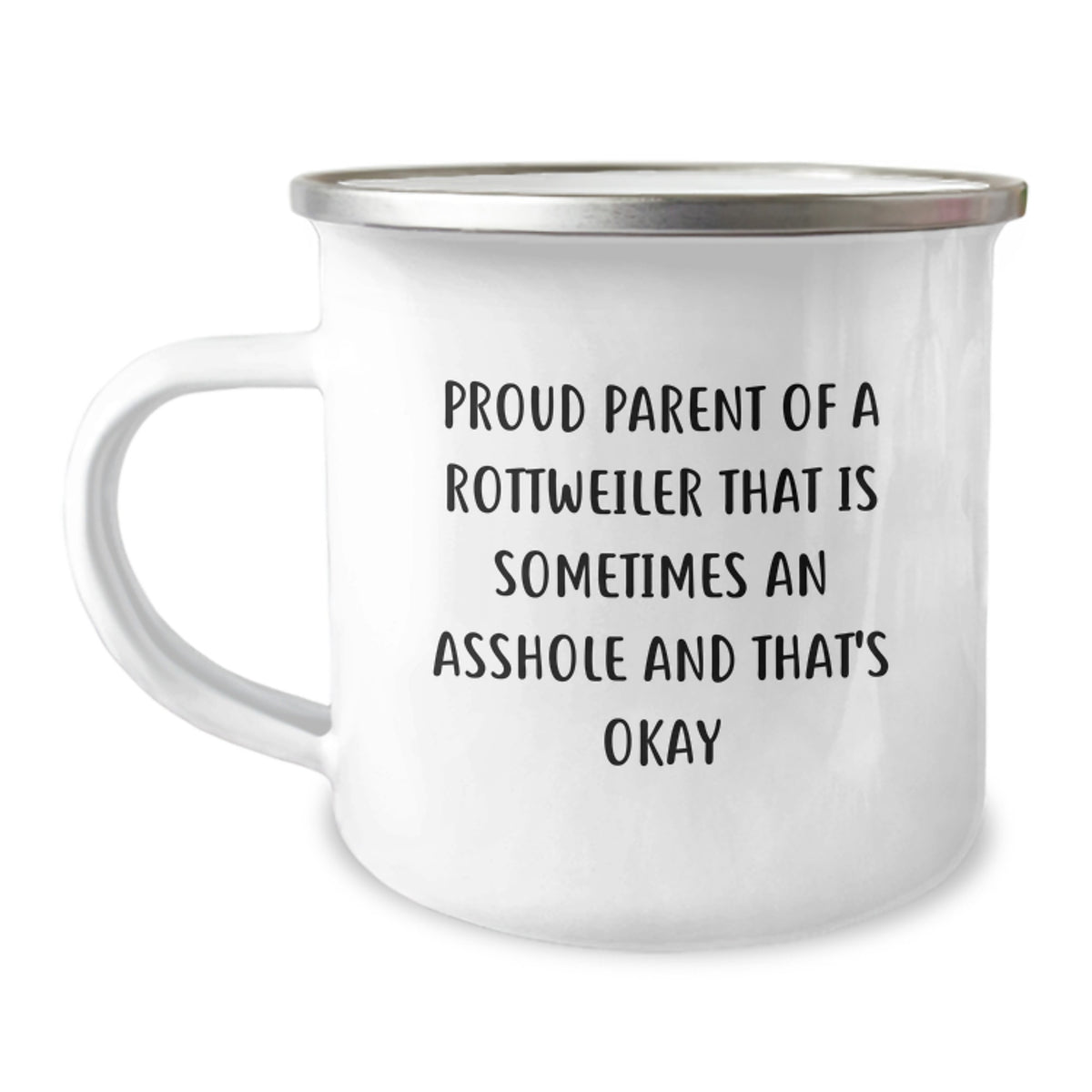 Rottweiler Dog Lovers Camping Mug, Funny Gifts for Proud Parents, Unique Graduation Unique Gifts from Friends for Family - Image 1