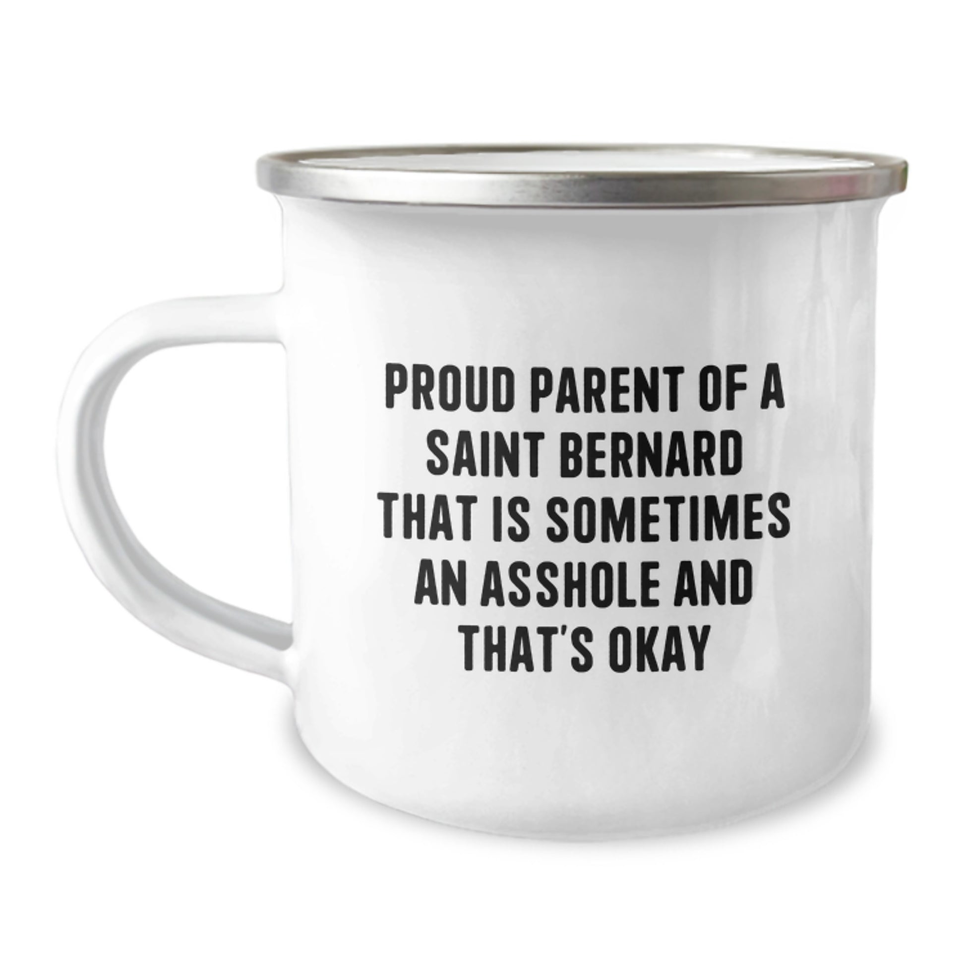 Saint Bernard Dog Lover Funny Camping Mug Gifts from Men to Friends for Graduation Unique Cheers - Image 1