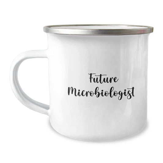 Funny Future Microbiologist Birthday Unique Gifts from Friends and Family - Camping Mug for Microbiologist Men and Women, Inspirational Quote - Image 1
