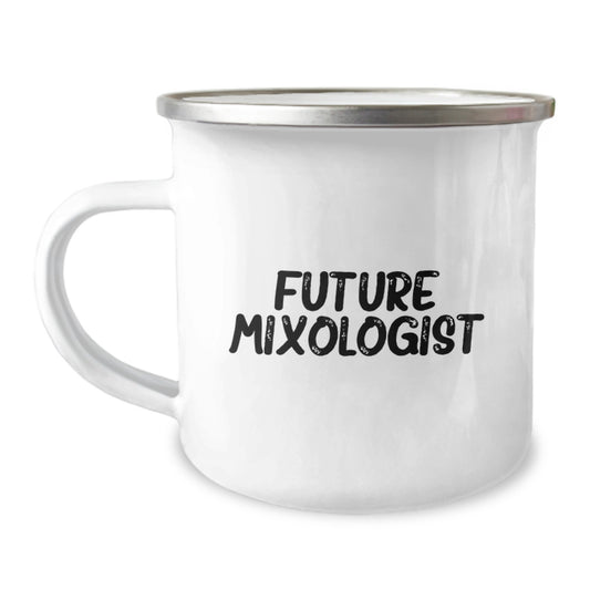 Funny Mixologist Gifts from Friends for Future Mixologists, Birthday Unique Camping Mug, 'The Future Mixologist is Brewing' - Image 1
