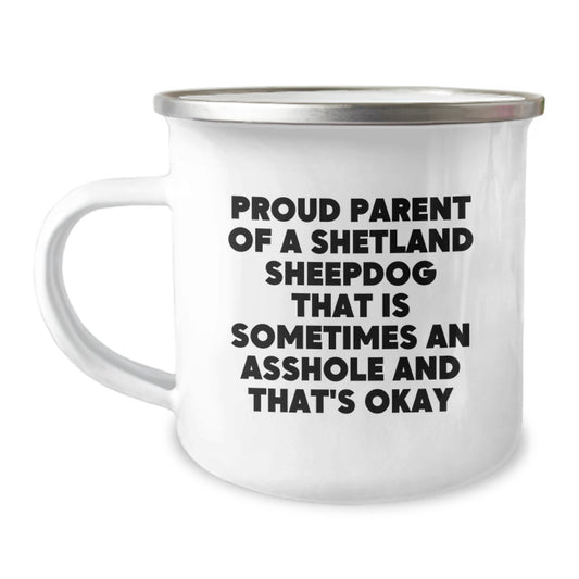 Funny Shetland Sheepdog Camping Mug Gifts from Men to Family for Christmas Unique - Image 1