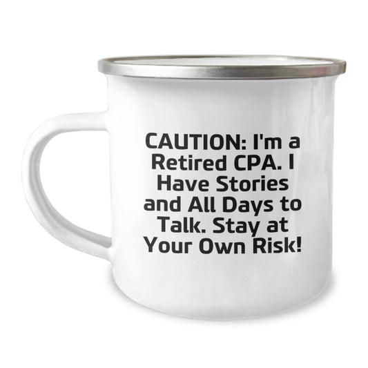CPA Camping Mug, Funny Quote, Birthday Unique Gifts from Friends for CPA, 12 oz Stainless Steel - Image 1