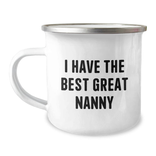 Funny Nanny Gifts from Family - Valentine's Unique Nanny Camping Mug - I Have The Best Great Nanny - Image 1