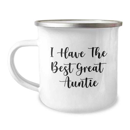 Funny Gifts from Men to Aunties for Valentine's - I Have The Best Great Auntie Stainless Steel Camping Mug - Image 1