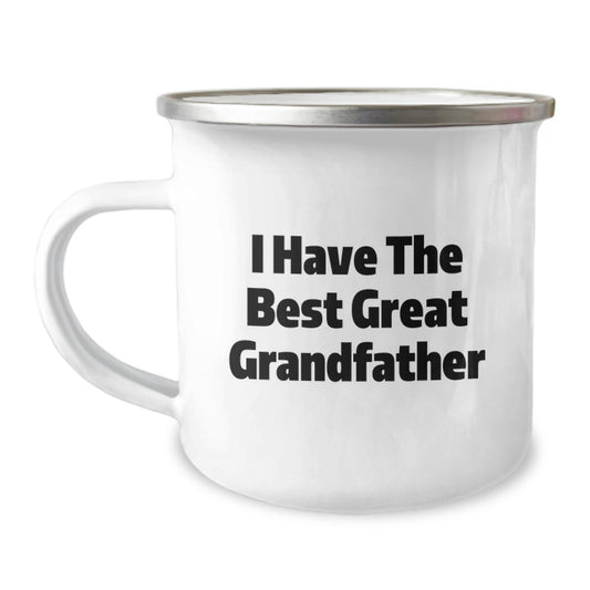 Funny Grandfather Camping Mug Gifts from Family - Valentine's Unique - 'I Have The Best Great Grandfather' Mug - Image 1