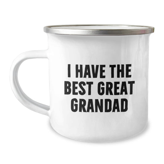 Funny Grandad Camping Mug Gifts from Men to Great Grandad on Valentine's, I Have The Best Great Grandad, Great Grandad Mug - Image 1