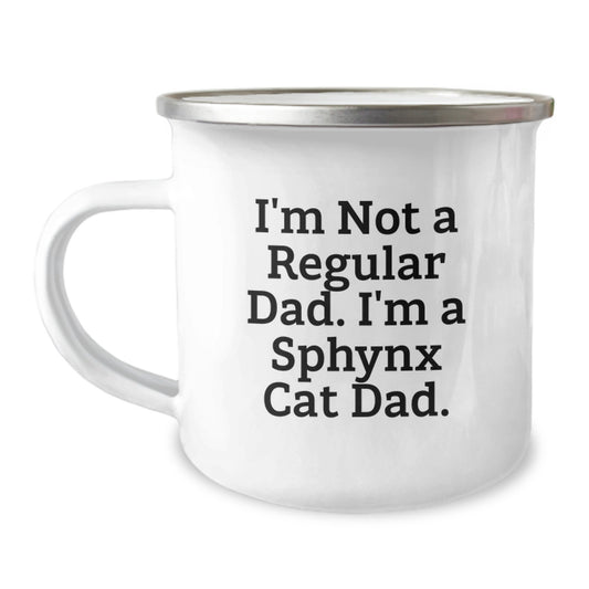 Funny Sphynx Cat Dad Gifts for Men, Unique Graduation Gifts from Friends, Sphynx Cat Lover Camping Mug - Image 1