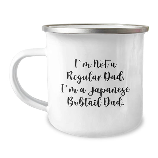 Funny Japanese Bobtail Cat Camping Mug Gifts from Dad to Japanese Bobtail Cat Lover - I'm Not A Regular Dad, I'm A Japanese Bobtail Dad - Christmas Unique Gifts - Image 1