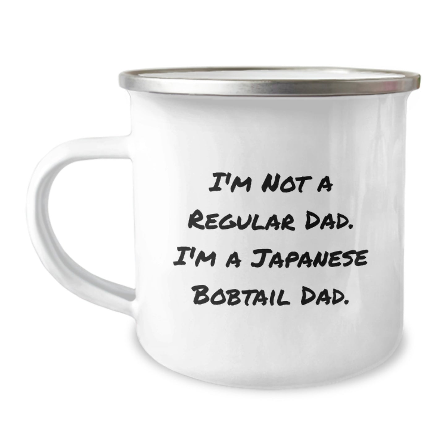 Japanese Bobtail Cat Lover Camping Mug, Funny Quote I'm Not A Regular Dad, Unique Christmas Unique Gifts for Japanese Bobtail Cat Enthusiasts, Dad Gifts from Son, Daughter, Friends, Family - Image 1