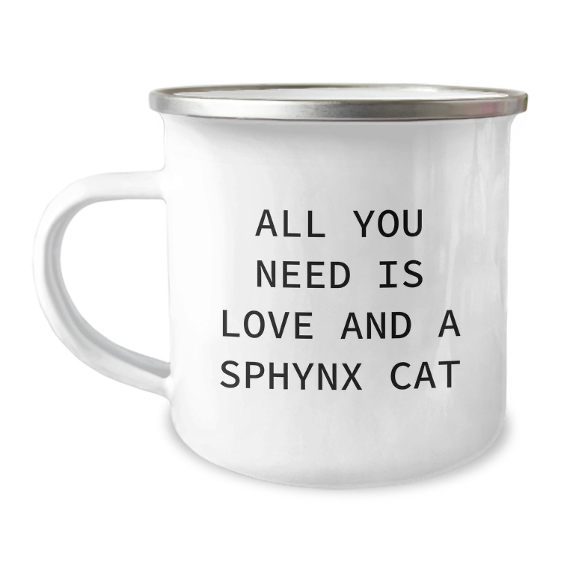 Sphynx Cat Lovers Gifts from Friends to Family, Unique Birthday Present for Men and Women with Funny Quote, 12 oz Camping Mug - Image 1