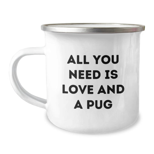 Funny Pug Dog Camping Mug Gifts from Friends and Family for Christmas - Image 1