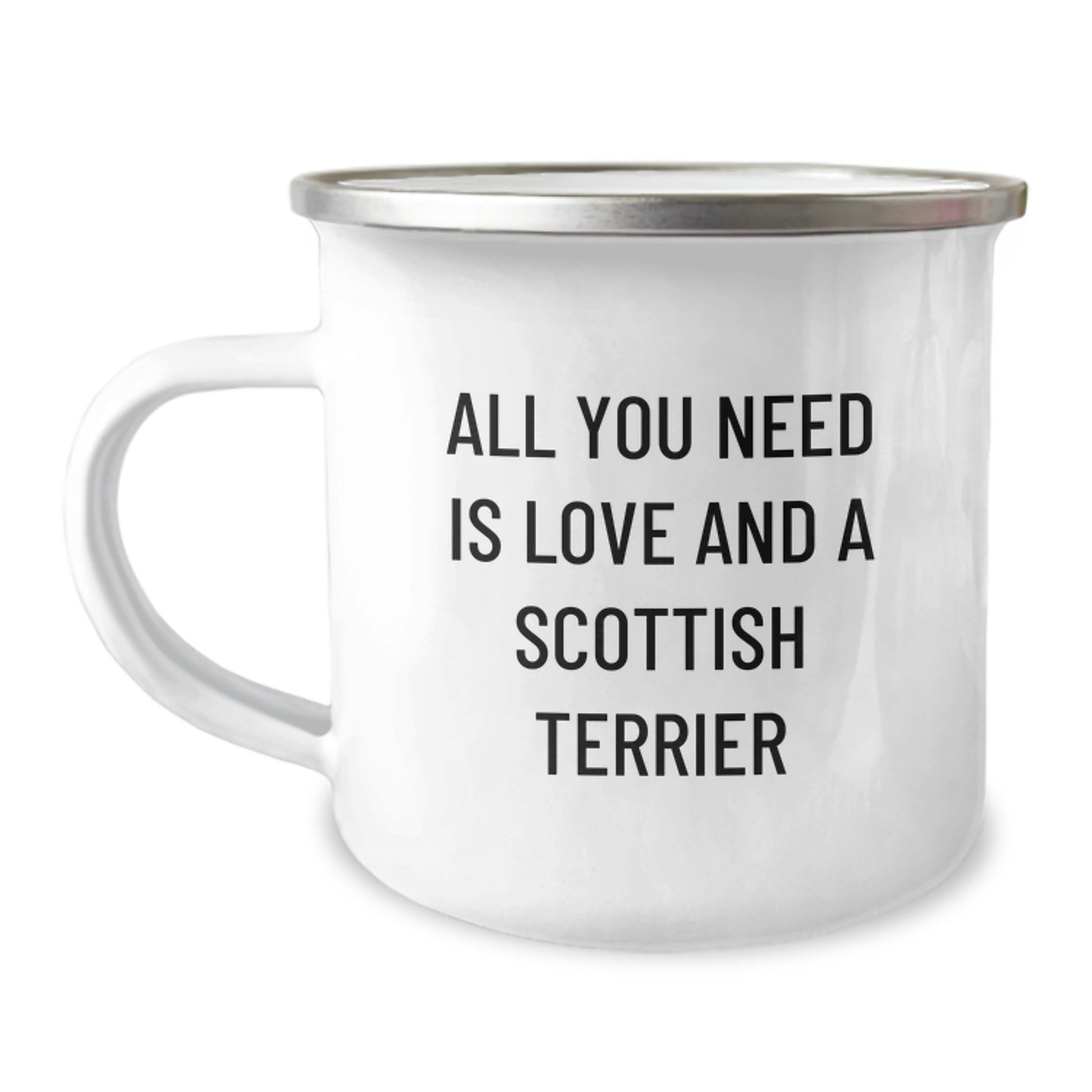 Unique Gifts from Family to Scottish Terrier Dog Lovers - Christmas Fun - All You Need Is Love And A Scottish Terrier Camping Mug - Image 1