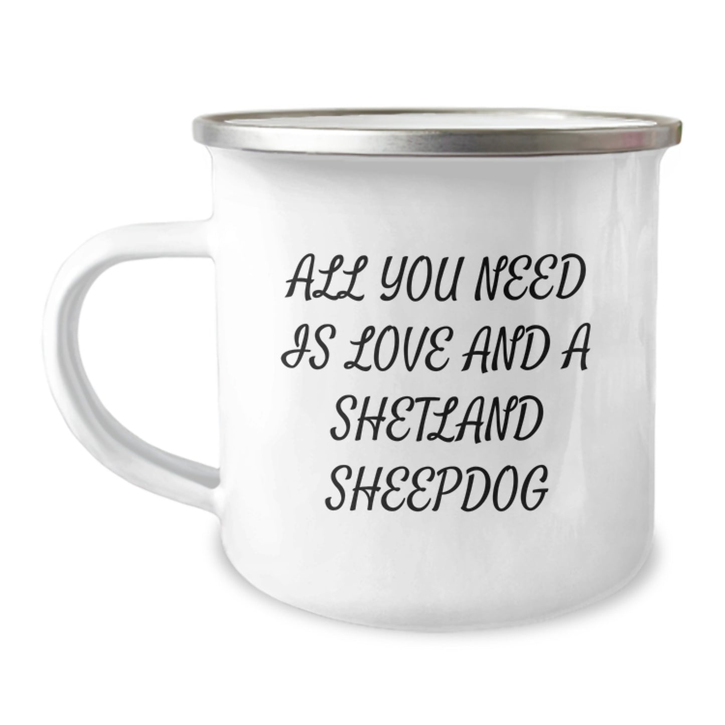 Funny Shetland Sheepdog Camping Mug Gifts from Friends for Men Women Family - Image 1
