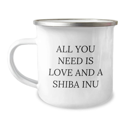 Funny Shiba Inu Dog Camping Mug Gifts from Friends for Christmas Love - Image 1
