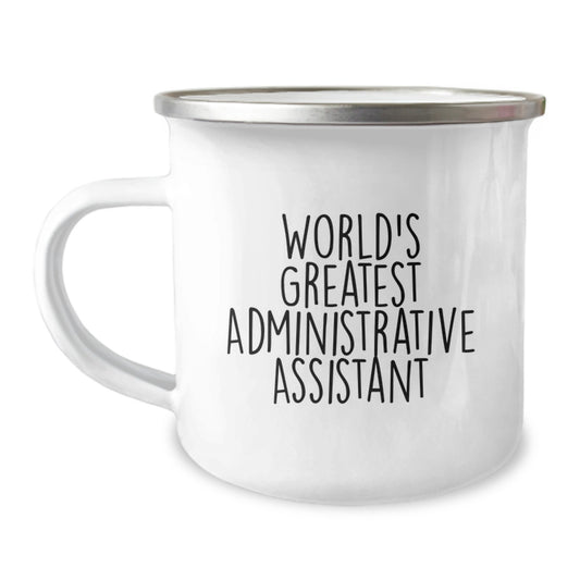 Funny World's Greatest Administrative Assistant Gifts from Family for Men - Camping Mug - Image 1