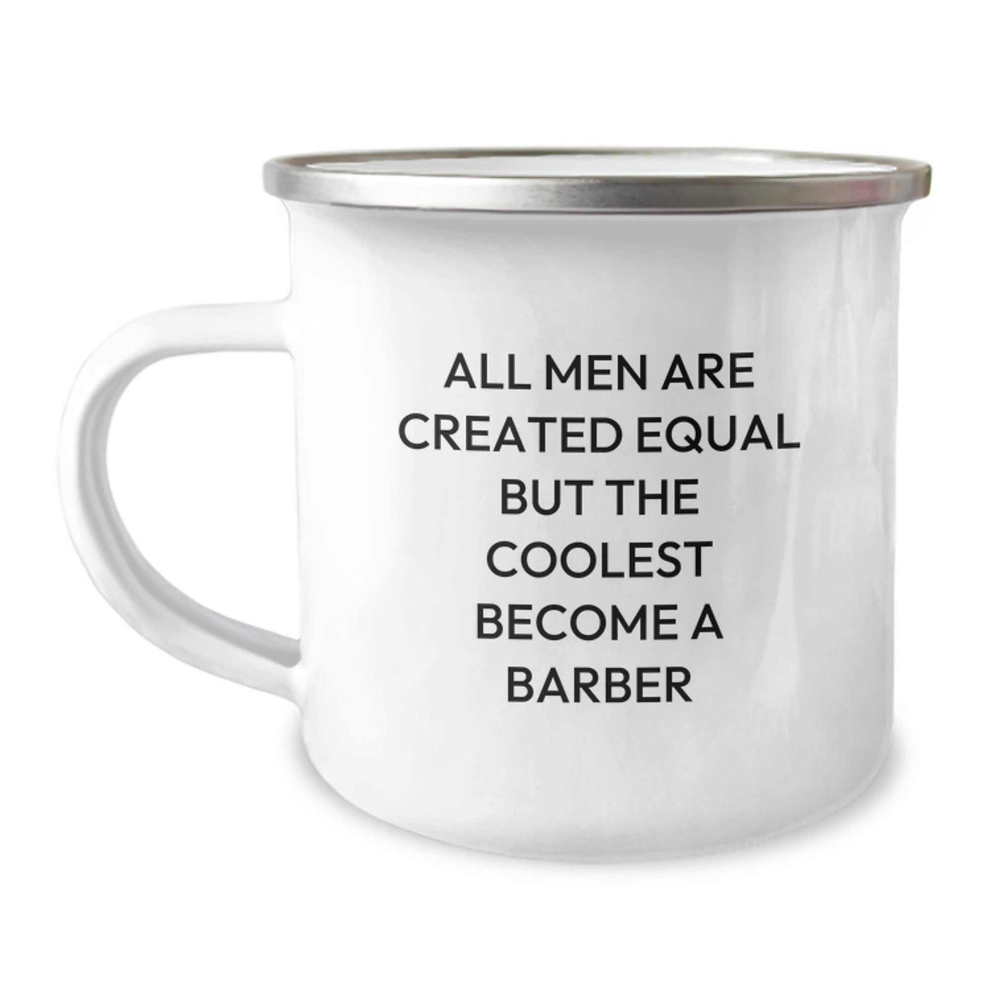 Barber Keepsake Camping Mug for Him Birthday Gift 12oz Stainless Steel - Image 1