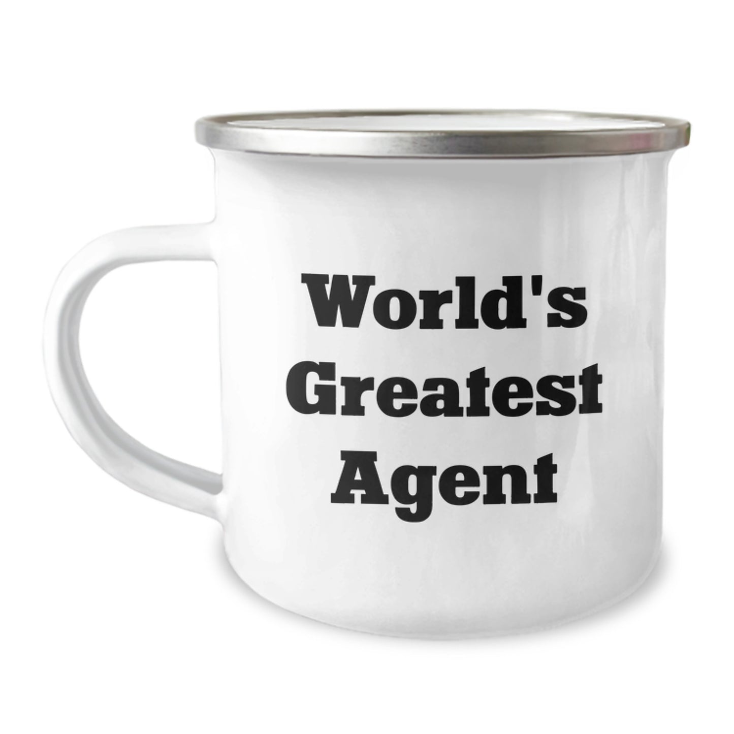 Funny Agent Gifts from Friends, Unique Valentine's Agent Mugs, World's Greatest Agent Quote Stainless Steel Mug, 12 oz Camping Mug - Image 1
