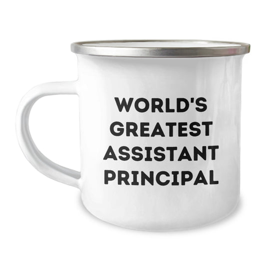 Funny 'World's Greatest Assistant Principal' Camping Mug Gifts for Assistant Principals from Family on Father's Day - Image 1