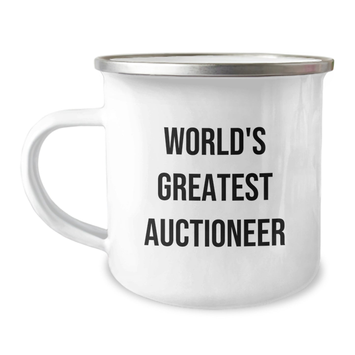 Funny Auctioneer Gifts from Friends for the World's Greatest Auctioneer Camping Mug - Image 1