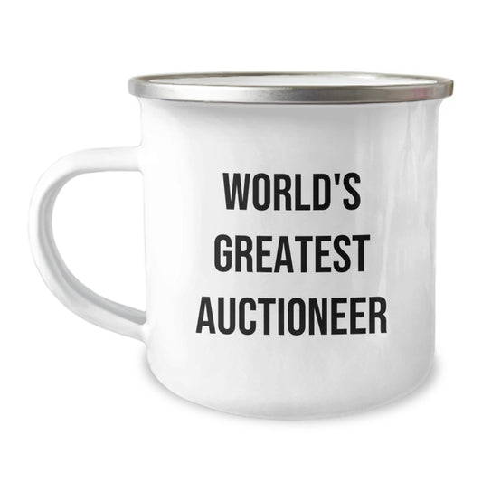 Funny Auctioneer Gifts from Friends for the World's Greatest Auctioneer Camping Mug - Image 1