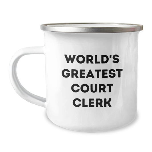 World's Greatest Court Clerk Keepsake Camping Mug for Him Birthday Gift - Image 1