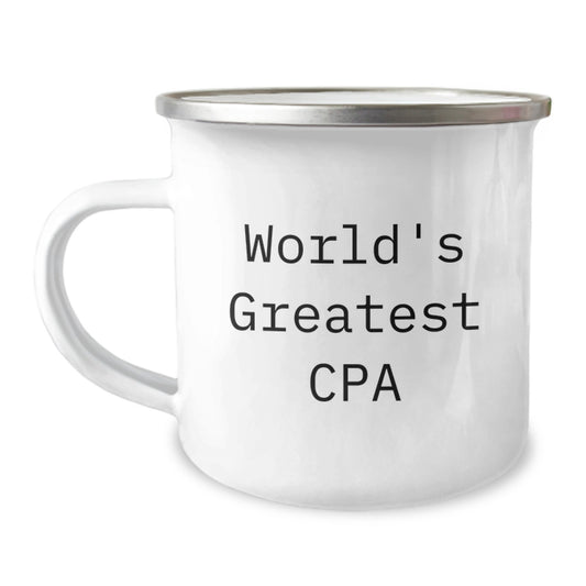 Funny CPA Birthday Unique Gifts from Friends and Family - Gifts for CPA Men and Women - World's Greatest Cpa Camping Mug - 12 oz Stainless Steel - Image 1