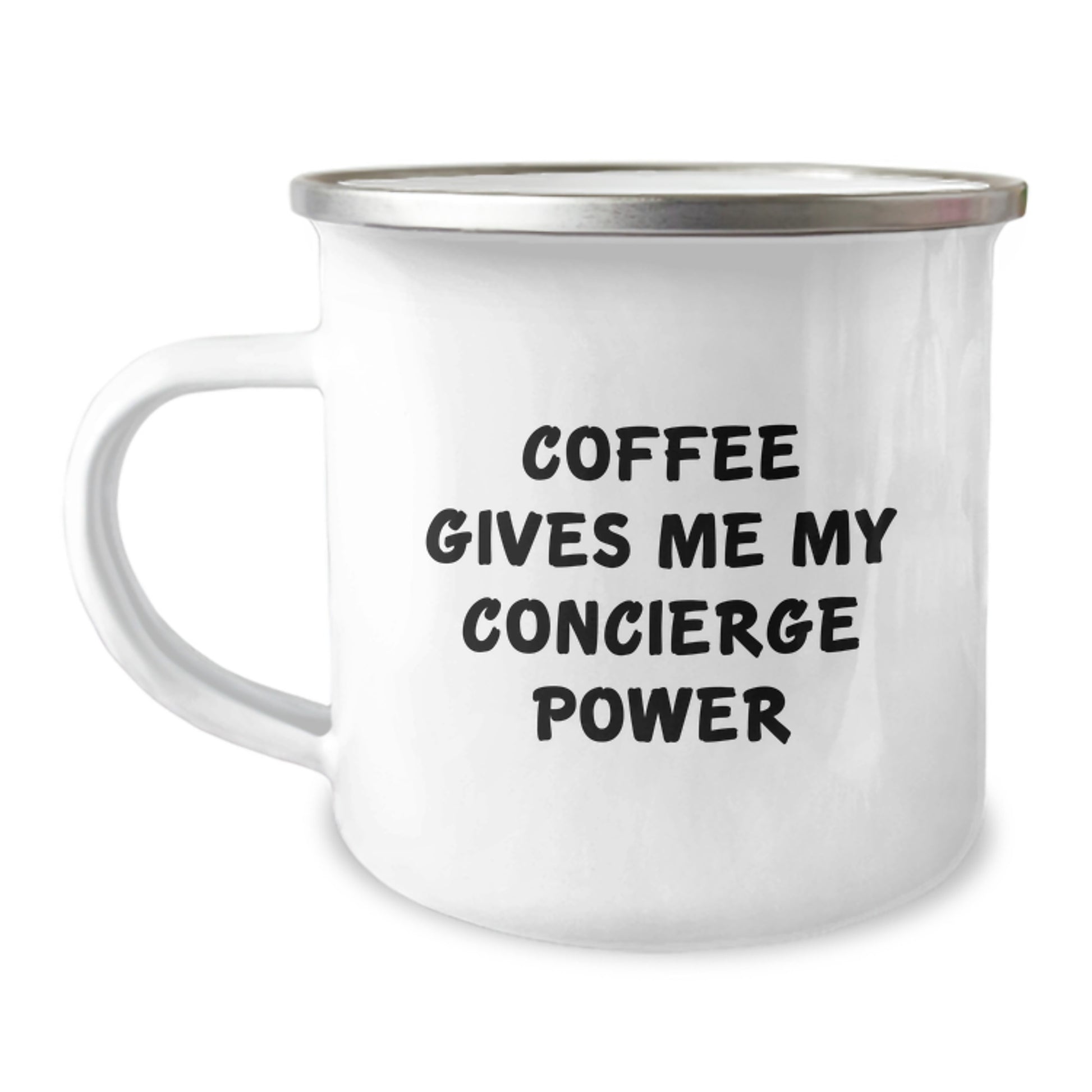 Funny Camping Mug, Gifts from Mom to Her Concierge Grad, Coffee Gives Me My Concierge Power - Unique Gifts for Him - Image 1