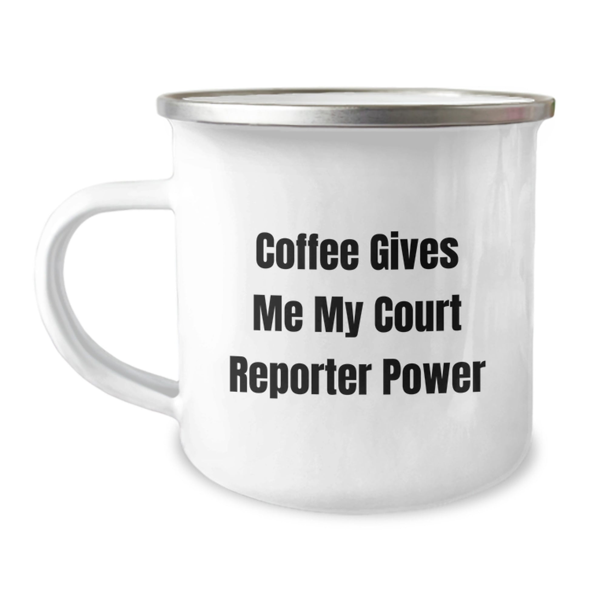 Funny Court Reporter Gifts for Men - Coffee Gives Me My Court Reporter Power - Unique Camping Mug for Court Reporters Graduation - Image 1
