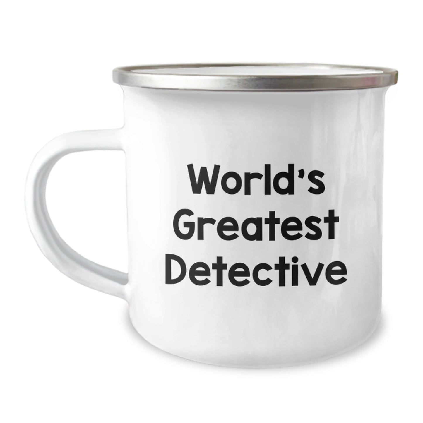 Funny 'World's Greatest Detective' Gifts from Friends to Detective Men on Valentine's Unique Camping Mug - Image 1
