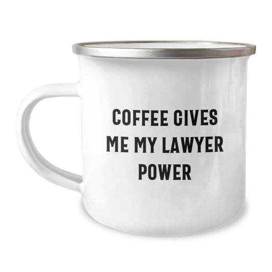 Funny Lawyer Gifts for Men from Friends - Coffee Gives Me My Lawyer Power - Image 1