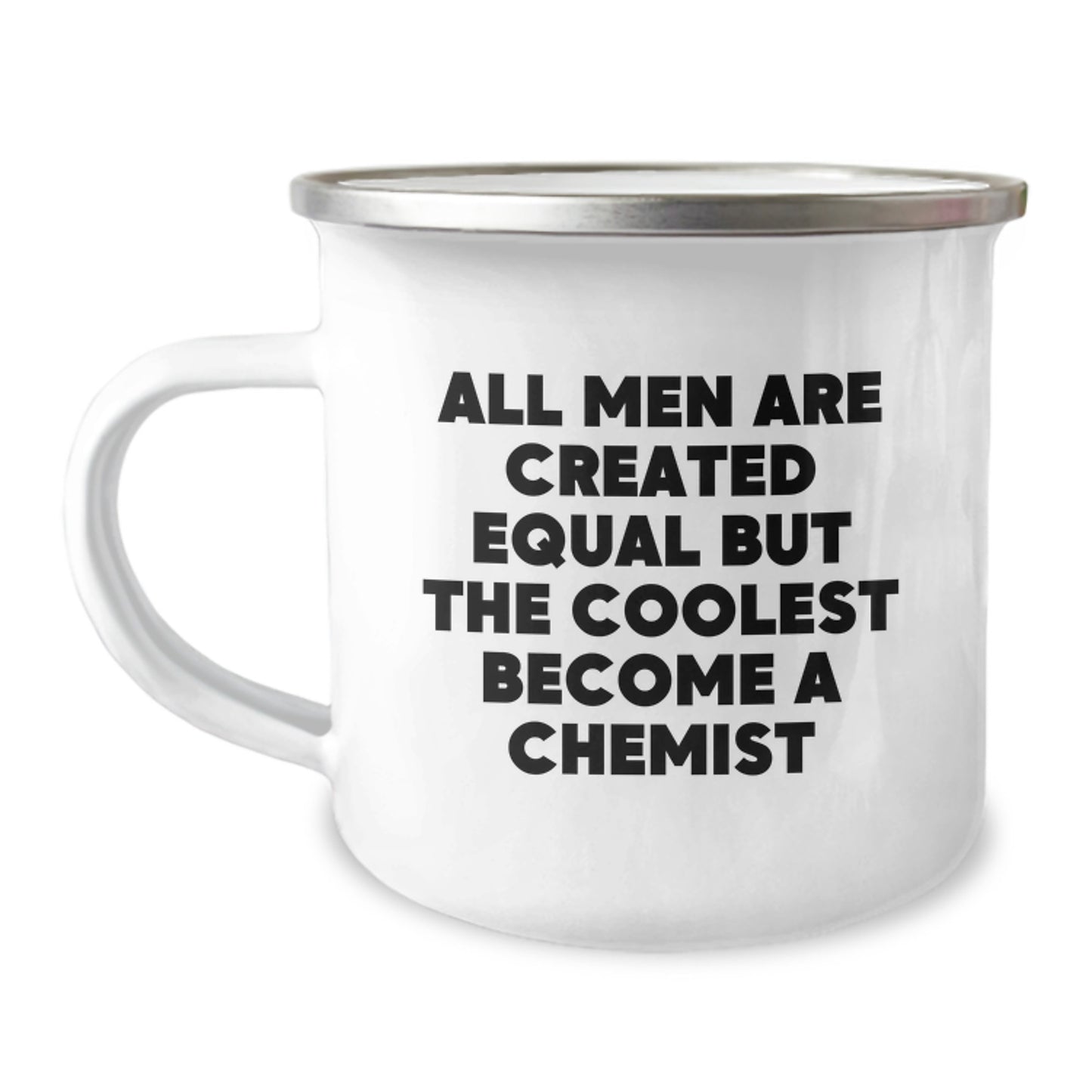 Chemist Camping Mug Keepsake Birthday Gift for Him All Men Equal - Image 1