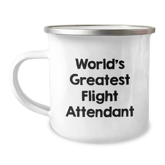 Funny Flight Attendant Gifts, World's Greatest Flight Attendant Mugs for Birthday, Stainless Steel Camping Mugs from Friends - Image 1