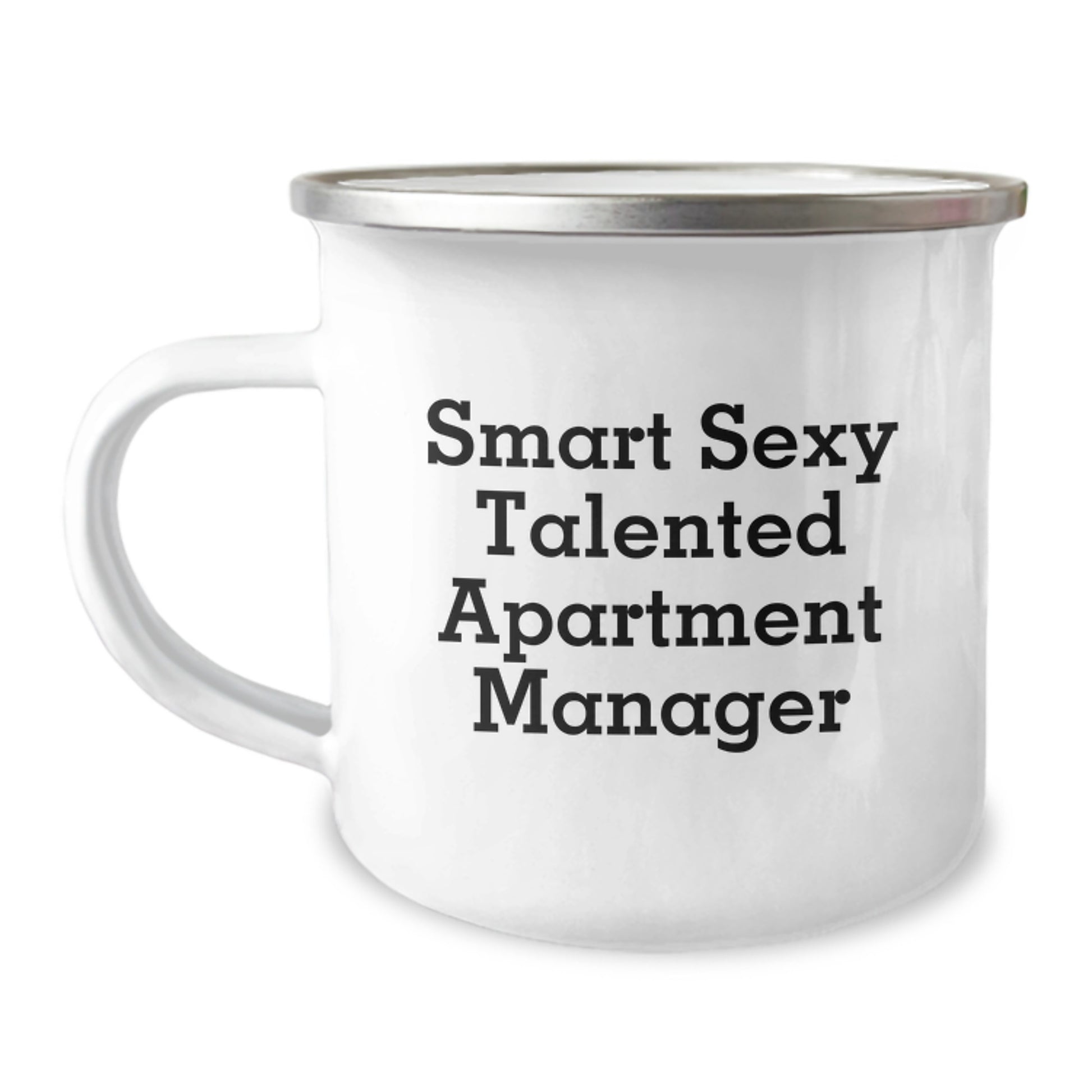 Funny Apartment Manager Gifts for Men from Friends, Unique Camping Mug for Graduation, 'Smart Sexy Talented' Quote - Image 1
