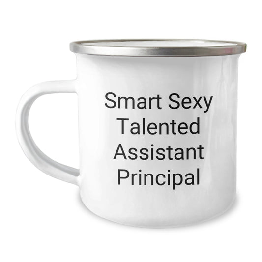 Gifts from Friends for Assistant Principal, Smart Sexy Talented Birthday Mug for Him, Funny Camping Mugs for Assistant Principals - Image 1