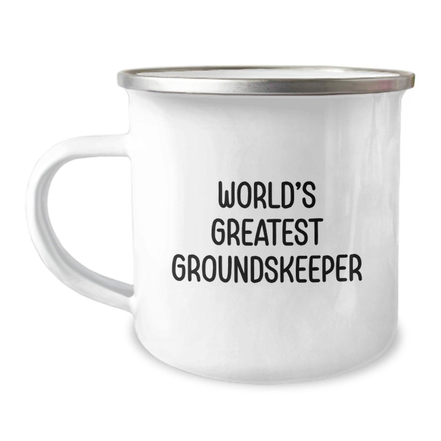 Funny groundskeeper Gifts for Dad, World's Greatest groundskeeper Camping Mug for Father's Day, Enamel Finish Stainless Steel 12 oz - Image 1