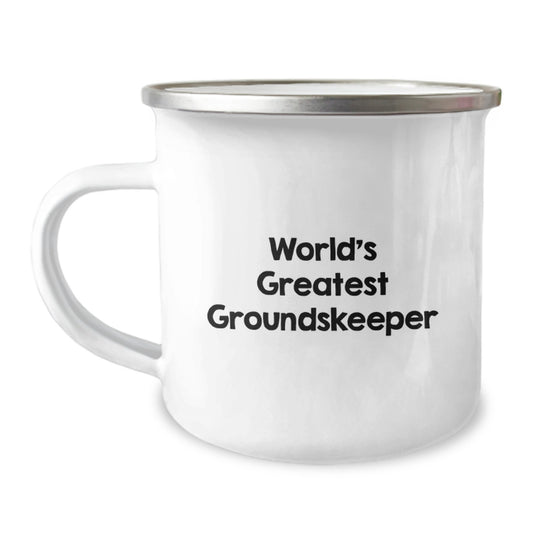 Funny Gifts from Dad for the World's Greatest groundskeeper Camping Mug, Perfect groundskeeper Gifts, Inspirational groundskeeper - Image 1
