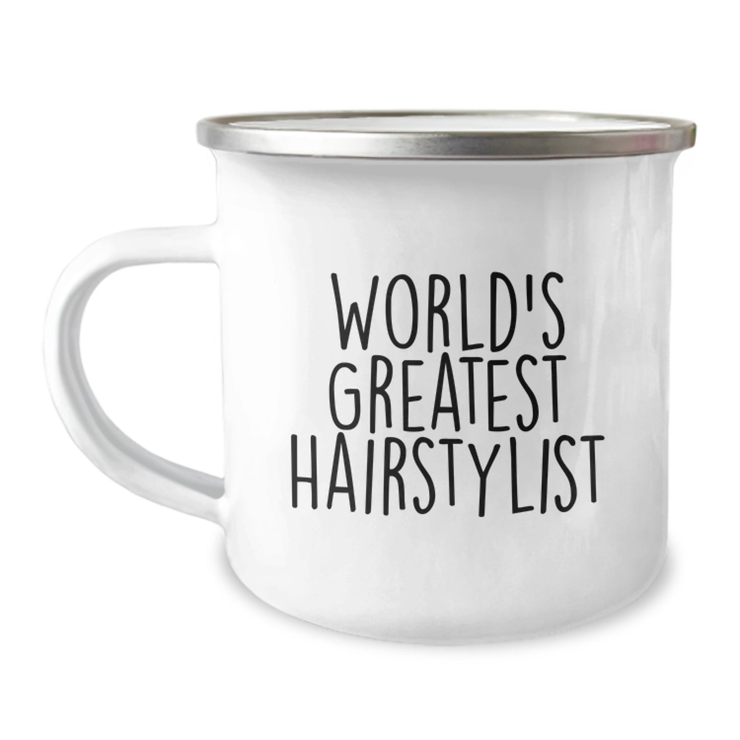 Funny Hairstylist Gifts for Men, Unique Birthday Unique Gifts from Friends to World's Greatest Hairstylist Camping Mug - Image 1
