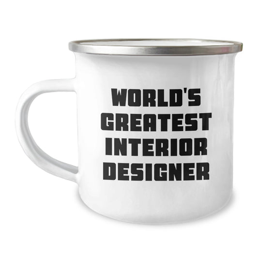 Interior Designer Gifts from Men - World's Greatest 'Interior Designer' Camping Mug for Interior Designer on Mother's Day - Image 1