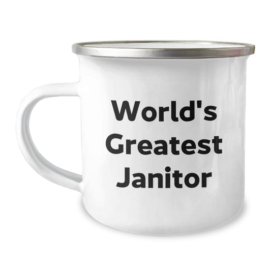 Funny Janitor Gifts from Men for Janitor - World's Greatest Janitor Christmas Unique Presents - Camping Mug - Image 1