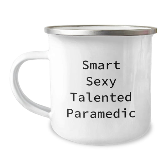 Funny Rescue Worker Gifts from Friends for Graduation, Smart Sexy Talented Rescue Worker Camping Mug, 12 oz Stainless Steel Enamel Finish - Image 1