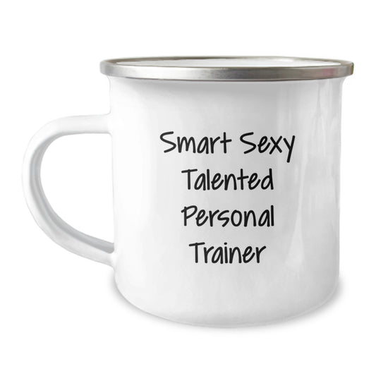 Funny Personal Trainer Gifts from Family for Graduation Unique - Smart, Sexy, Talented, Camping Mug, Personal Trainer Quote - Image 1