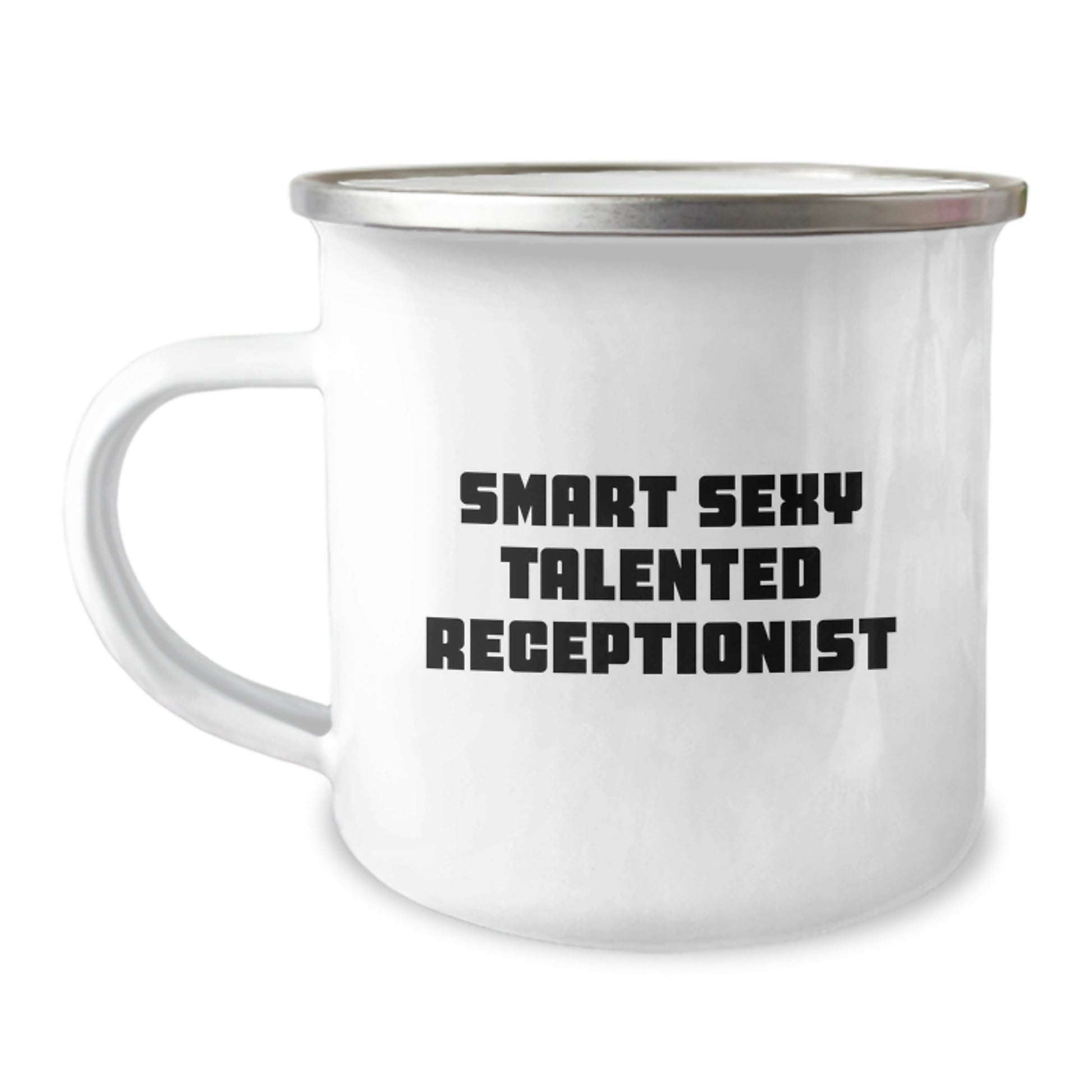 Gifts for Receptionist Women from Friends, 'Smart Sexy Talented' Funny Camping Mug, Graduation Unique Gifts - Image 1