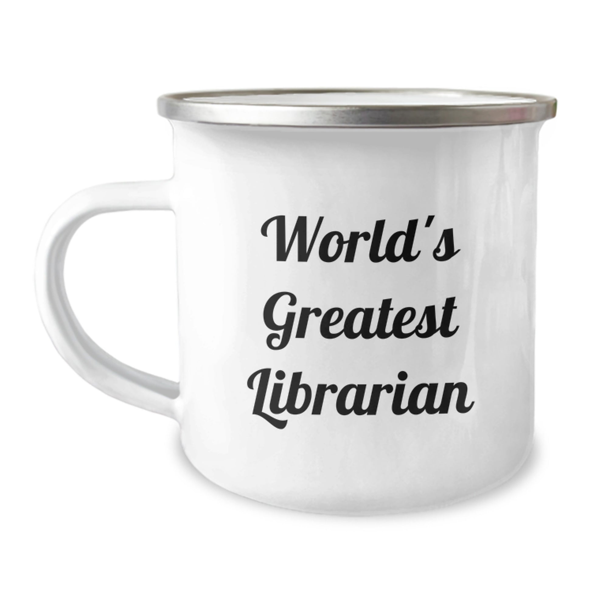 Gifts for Librarian World's Greatest Funny Quote Stainless Steel Camping Mug 12 oz Valentine's Unique Gifts from Friends and Family - Image 1