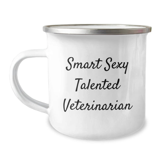Cute Veterinarian Gifts for Him, Funny 'Smart Sexy Talented Veterinarian' Camping Mug, Valentine's Unique Gifts from Men - Image 1