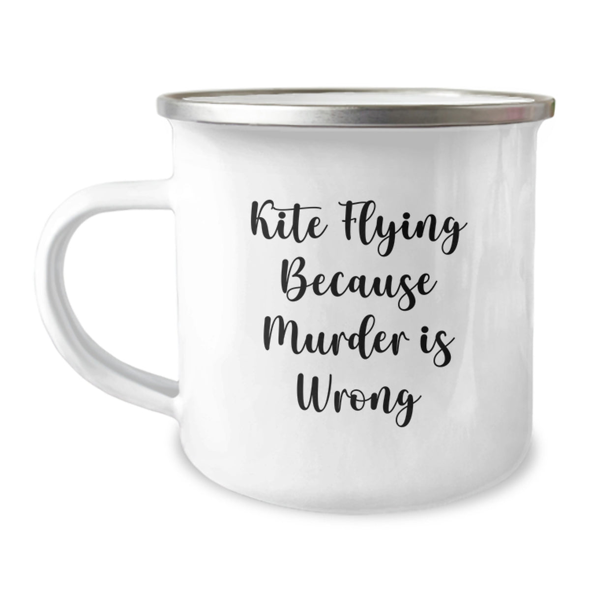 Funny Kite Flying Camping Mug Gifts for Men - Kite Flying Because Murder Is Wrong, Unique Christmas Unique Gifts for Family, Friends, Coworkers - Stainless Steel Mug - Image 1