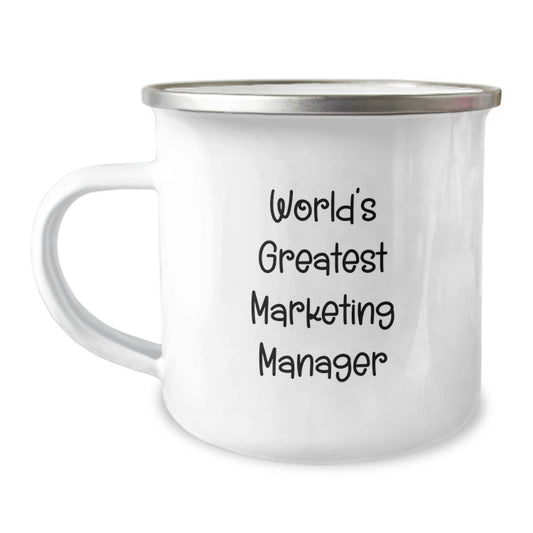 Marketing Manager Unique Gifts from Friends Christmas Mugs - 'World's Greatest Marketing Manager' Motivational Quote for Marketing Manager - Image 1