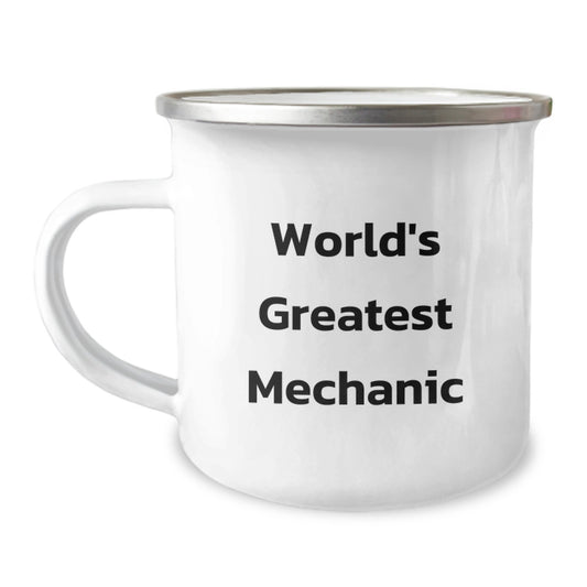 Funny Gifts from Friends for Mechanic Men, World's Greatest Mechanic Camping Mug for Graduation Unique Gifts, 12 oz Stainless Steel - Image 1
