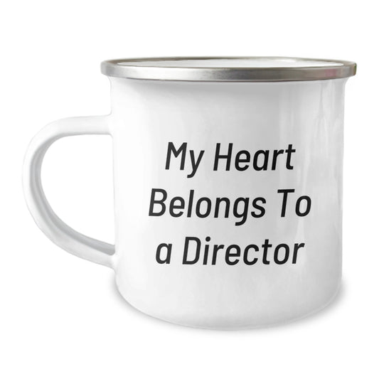 Funny Director Gifts from Friends to Director Graduation Unique Gifts - My Heart Belongs To A Director Camping Mug - Image 1